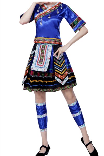 Design Miao costumes, custom-made Miao and Yi clothes, Yi female minority performance costumes, Tujia dance costumes, ethnic style SKDO019 detail view-4